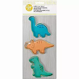 Wilton Dinosaur Cookie Cutters, 3-Piece Set (Triceratops, T-Rex, Brontosaurus)