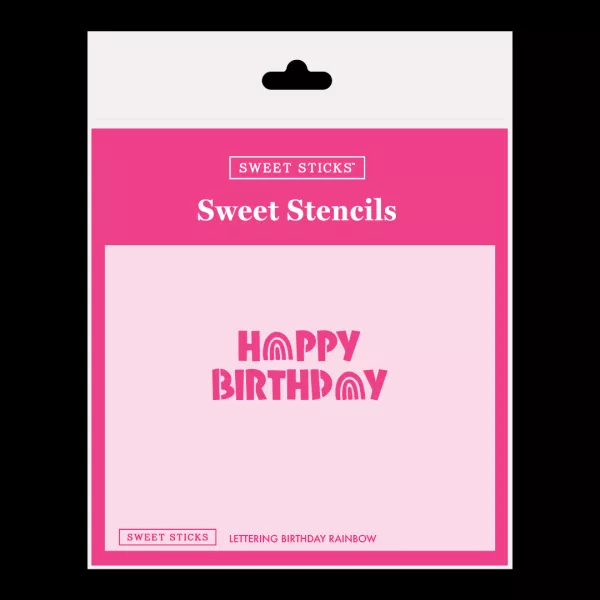 Sweet Sticks Lettering Birthday Rainbow Stencil