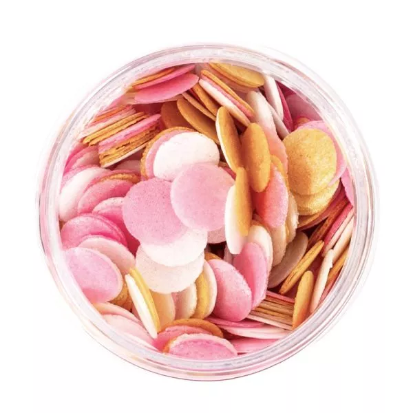 Sprinks Pink White and Gold Wafer Confetti