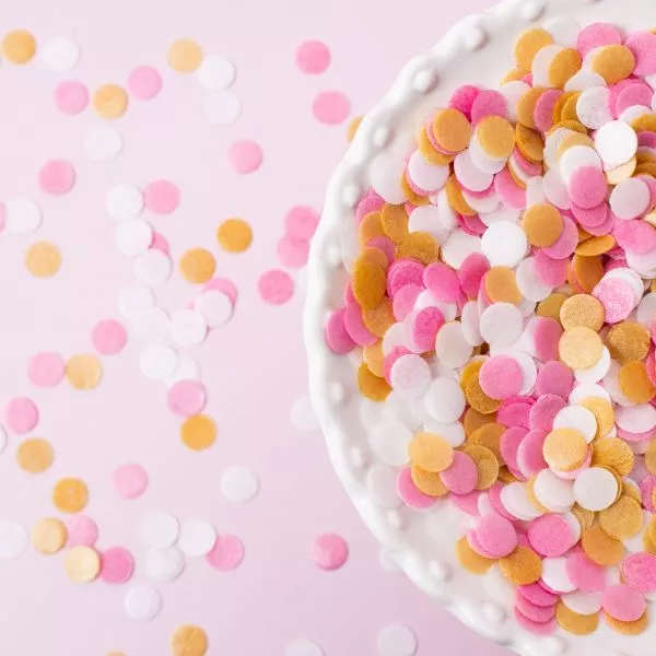 Sprinks Pink White and Gold Wafer Confetti