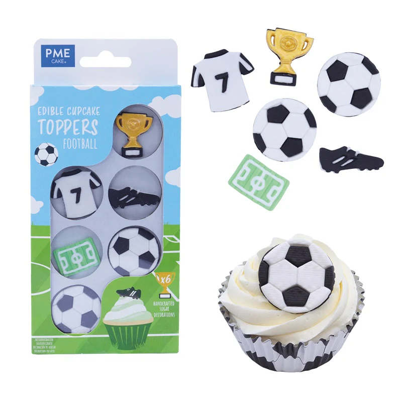 PME Edible Cupcake Toppers Soccer  Football
