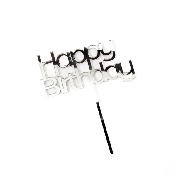 Cake and Candle Silver Happy Birthday Cake and Candle Silver Happy Birthday