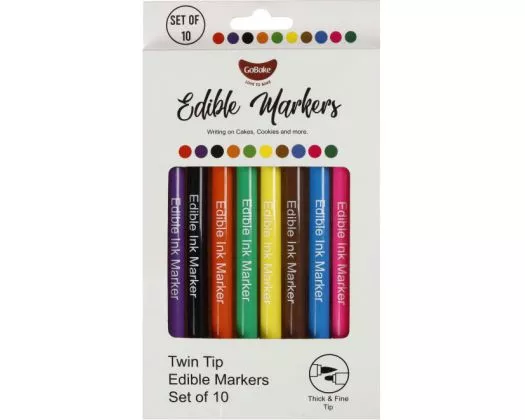 GoBake Edible Marker 10 Pack  Assorted