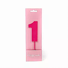 Cake and Candle Mega 1 Topper - Pink